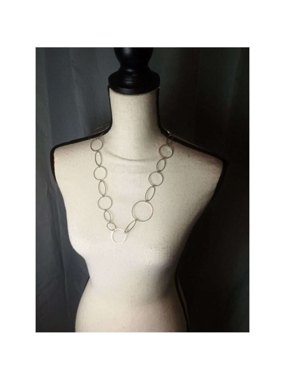 Silver Circle Link Necklace